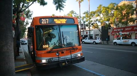 Bus station in LA Stock Footage 65326660