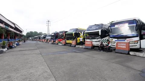 Bus Station Foto stock