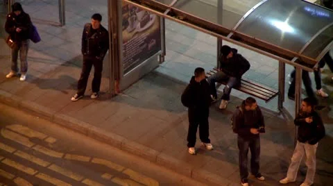 Bus station timelapse Stock Footage 8853652