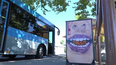 Bus at station waiting Stock Footage 40897838