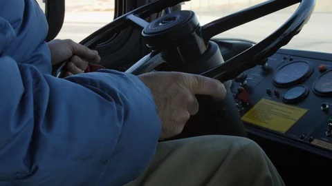 Bus steering wheel Stock Footage 99660208