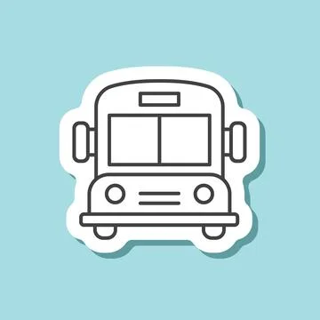 Bus sticker icon in line stroke flat style. Autobus vector illustration on .. Stock Illustration