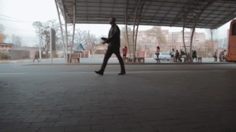 Bus stop in the afternoon Stock Footage 106984950