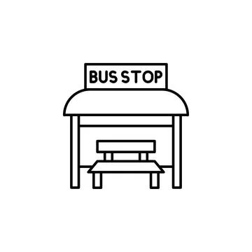Bus stop, bench icon. Simple line, outline vector elements of city for ui and ux イラスト素材