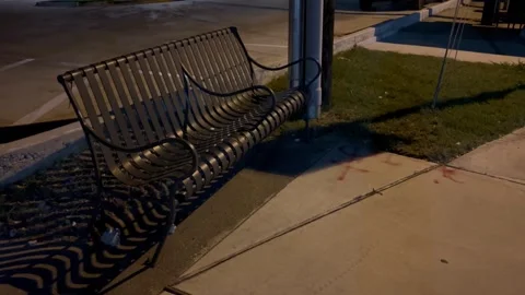 Bus stop bench at night  Stock Footage 278503516