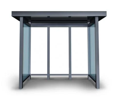 Bus stop billboard  front view Stock Illustration