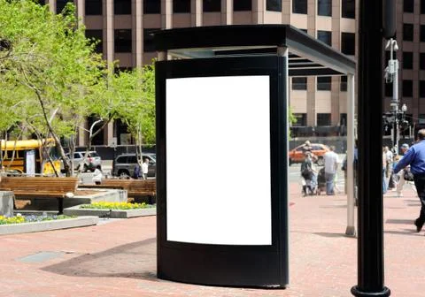 Bus Stop Billboard Stock Photos