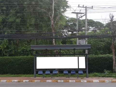 Bus stop billboard Stock Photos