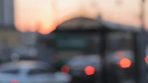 Bus stop blurry background  night 스톡 동영상 107041586