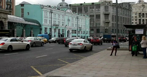Bus stop Stock Footage 68054915