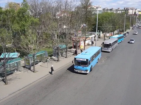 Bus stop Vídeo Stock 75796007
