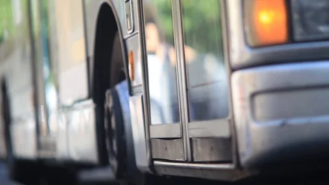 Bus stop Stock Footage 86636801