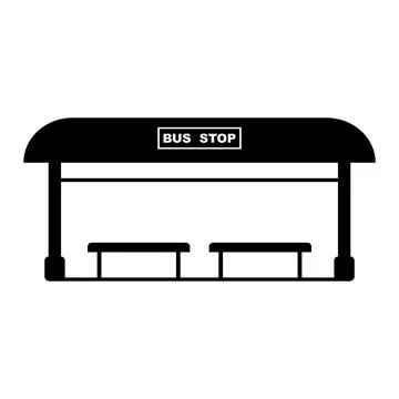 Bus stop icon design Stock Illustration
