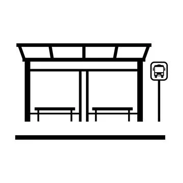 Bus stop icon design Stock Illustration
