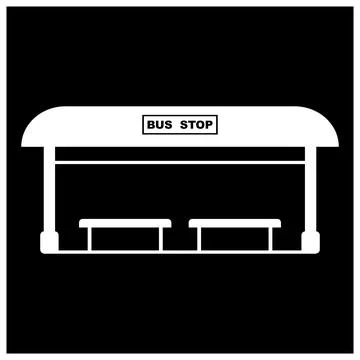 Bus stop icon design Stock Illustration
