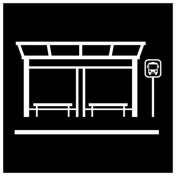 Bus stop icon design Stock-Illustration