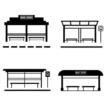 Bus stop icon design Stock Illustration
