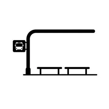 Bus stop icon on white background Stock Illustration