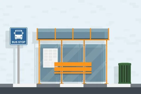 Bus stop Stock Illustration