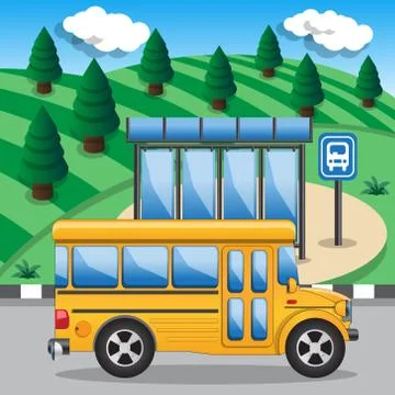 Bus stop. Stock Illustration