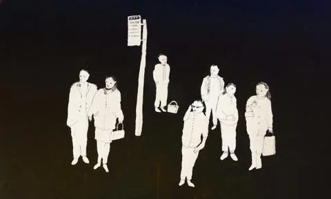 Bus Stop Stock Illustration