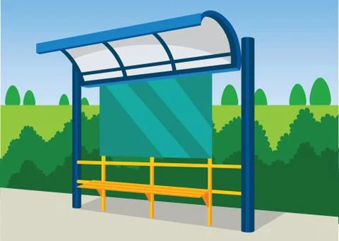 Bus  Stop Illustration Stock Illustration