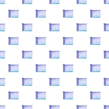 Bus stop illustration seamless pattern repeating background Stockillustratie