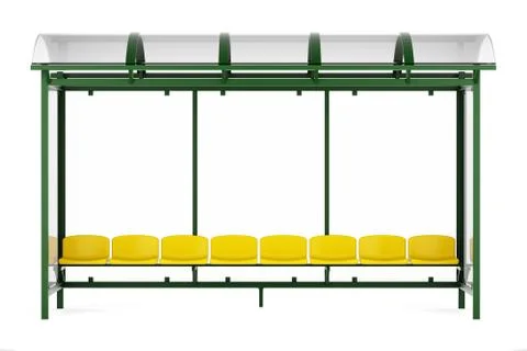 Bus stop isolated on white background Stock Illustration