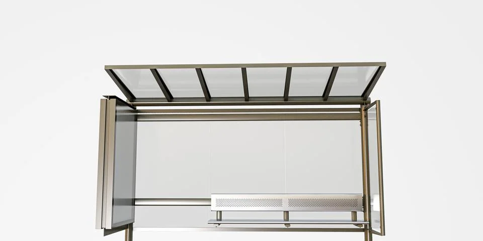 Bus stop isolated on white Stock Illustration