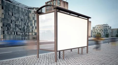 Bus stop mockup Stock Illustration