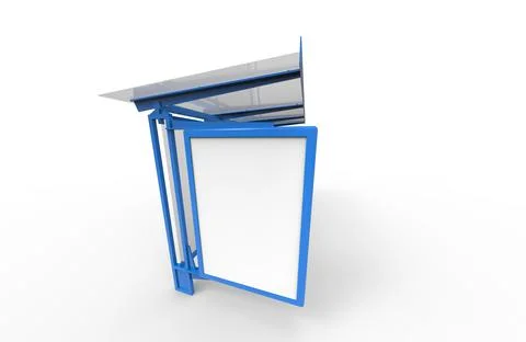 Bus stop mockup illustration 3d rendering 스톡 일러스트