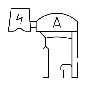 Bus stop with pantograph line icon vector illustration Stock Illustration