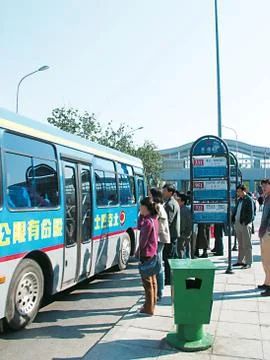 Bus stop Stock Photos