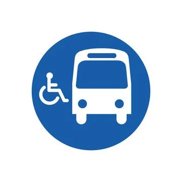 Bus stop with prepared boarding and with places reserved for disabled people. Stock Illustration