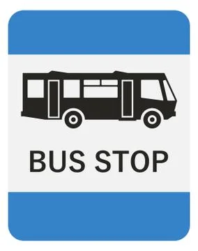 Bus stop road sign Stock Illustration
