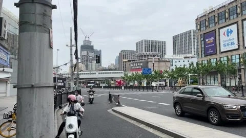 The bus stop in Shanghai under lockdown Stock Footage 197282917