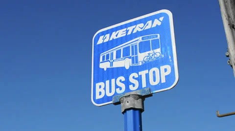 Bus Stop Sign Stock Footage 37351727
