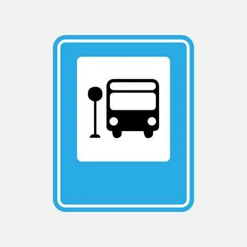 Bus Stop Sign Stock Illustration