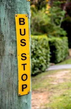 Bus stop sign Stock Photos