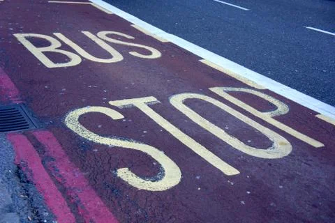Bus stop sign Foto stock