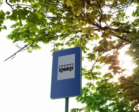 Bus stop sign Stock-Fotos