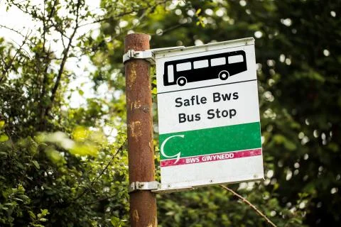 A bus stop sign Stock Photos