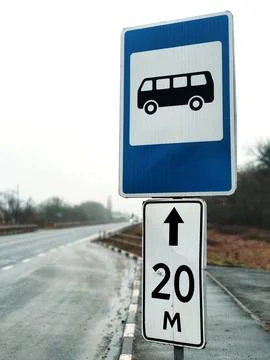 Bus stop sign Stock Photos
