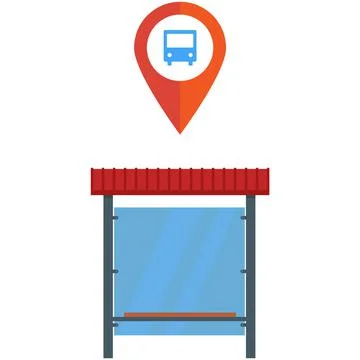Bus stop smart mobile phone gps navigation vector Stock Illustration