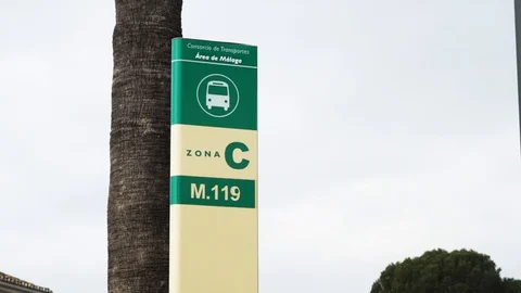 Bus stop spain Stock Footage 89649842