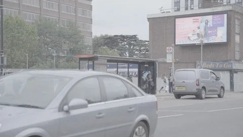 Bus stop in sutton Stock Footage 116603945