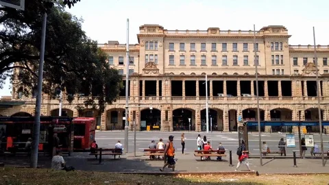 Bus stop at Sydney Central Station Stock Footage 125354901