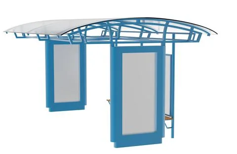 Bus stop template illustration 3d rendering 스톡 일러스트