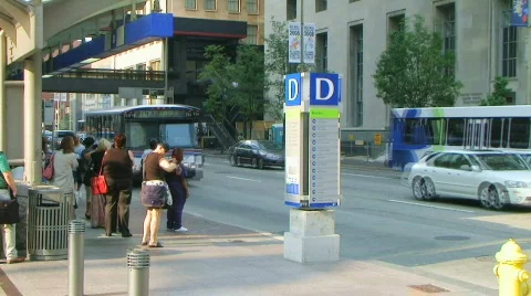 Bus Stop Time Lapse Stock Footage 311142