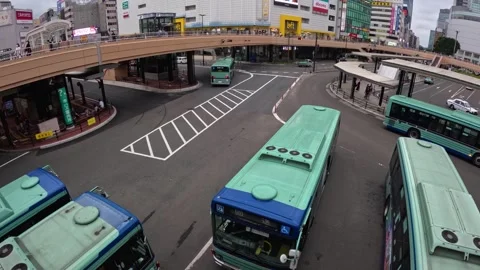 Bus Stop Time Lapse Stock Footage 243331112